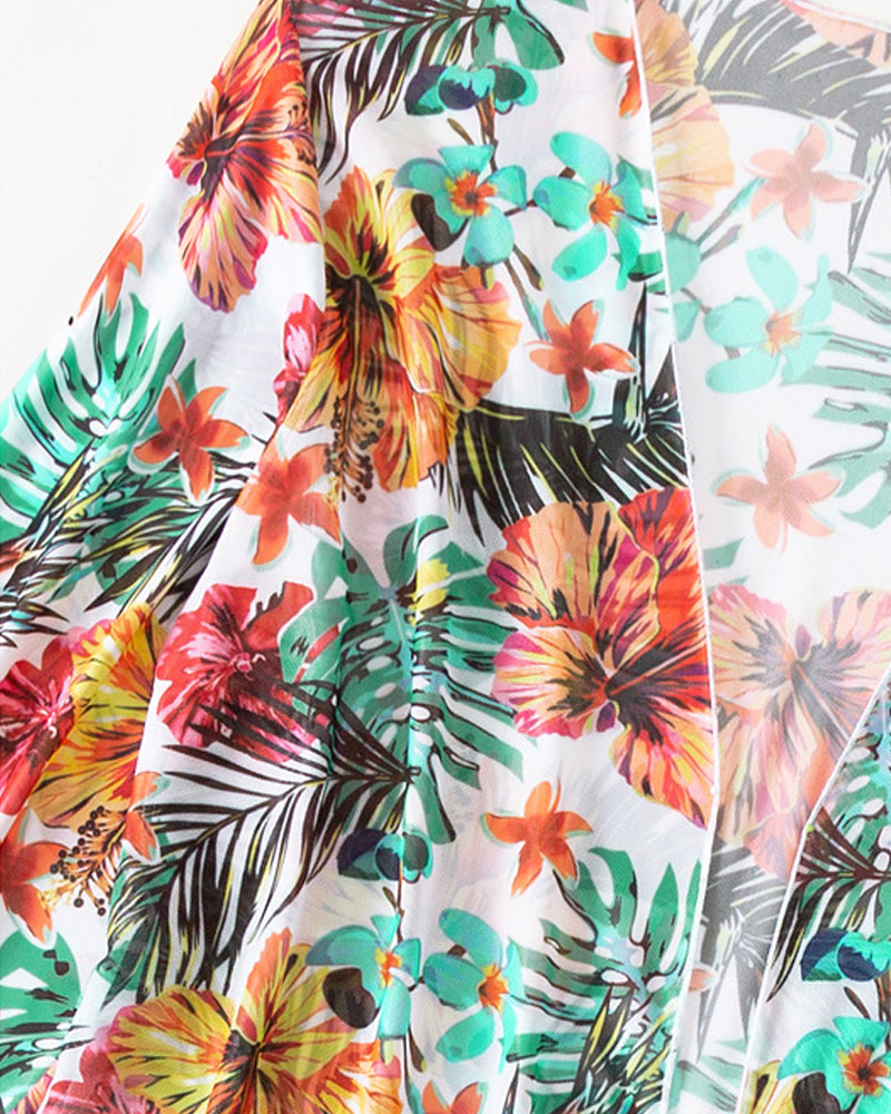 Mauris - Conjunto de bikini de tres piezas floral