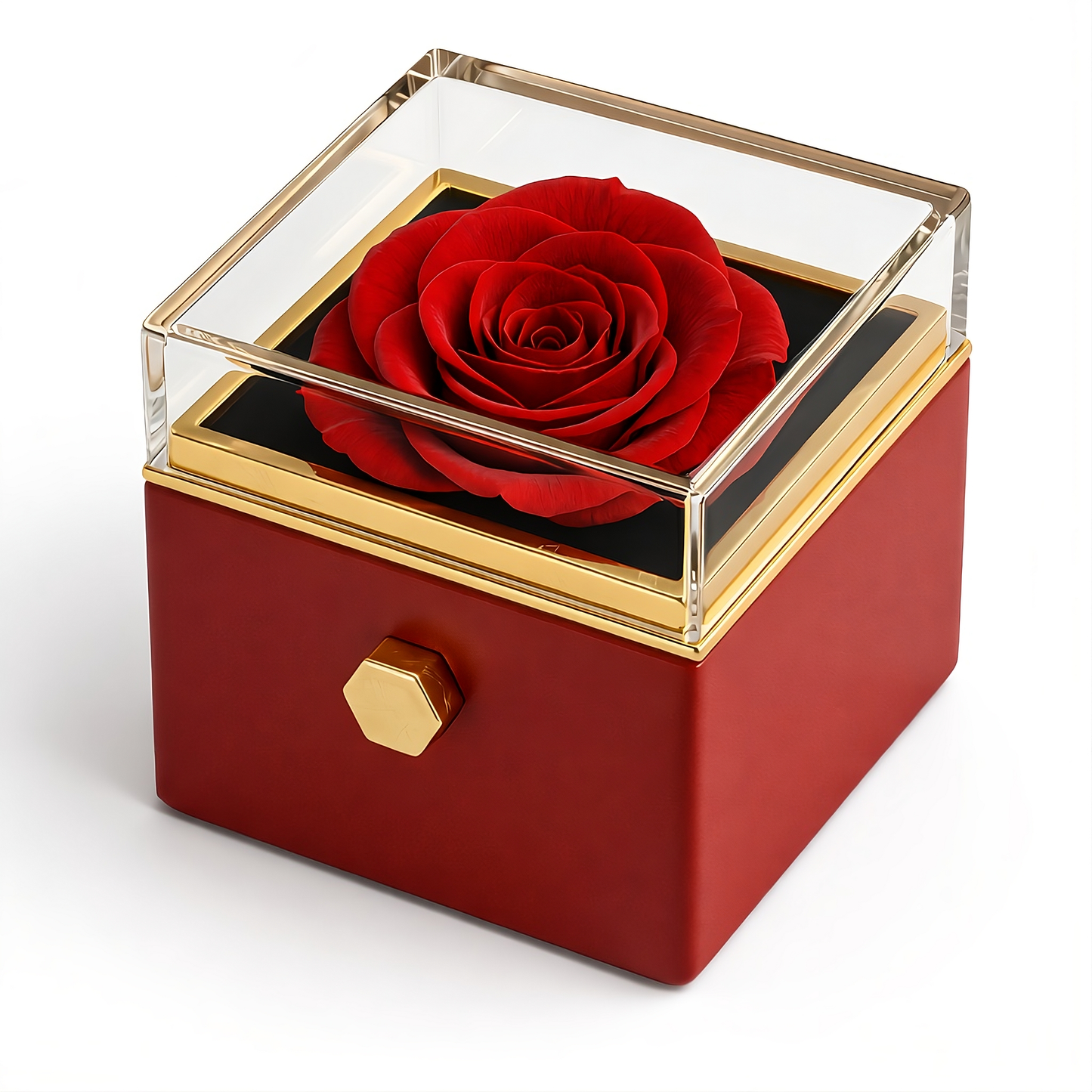Caja de Rosa Eterna | Rosa Real y Collar Personalizado