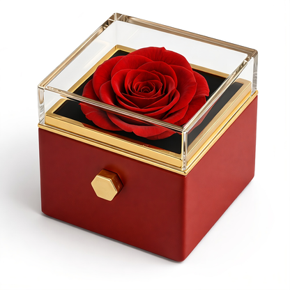 Caja de Rosa Eterna | Rosa Real y Collar Personalizado