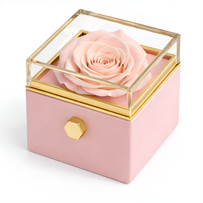 Caja de Rosa Eterna | Rosa Real y Collar Personalizado