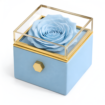 Caja de Rosa Eterna | Rosa Real y Collar Personalizado