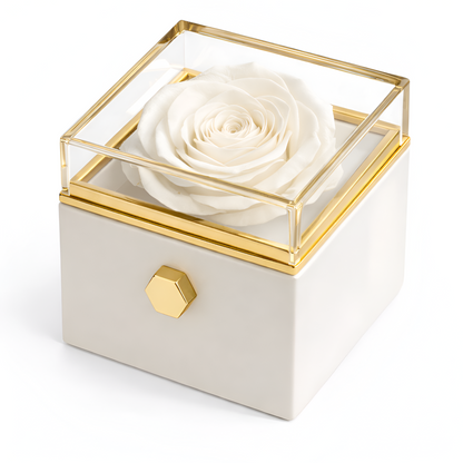 Caja de Rosa Eterna | Rosa Real y Collar Personalizado