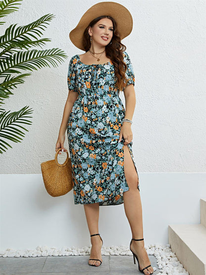 RivanaFlower - Vestido de verano de talla grande