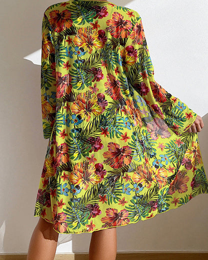 Mauris - Conjunto de bikini de tres piezas floral