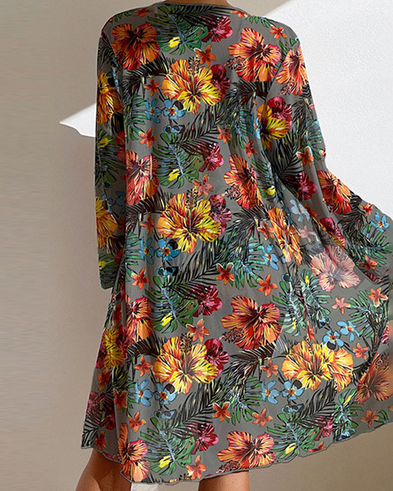 Mauris - Conjunto de bikini de tres piezas floral