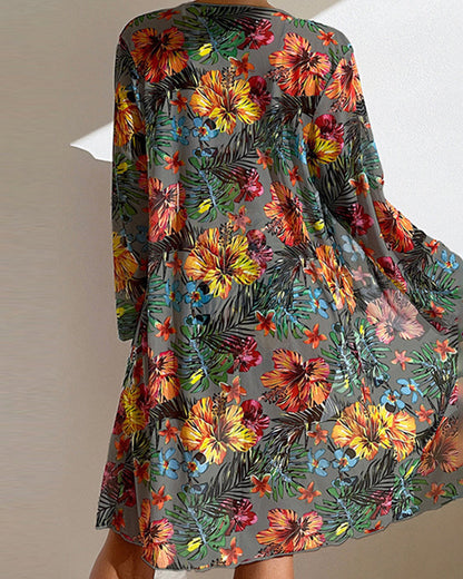 Mauris - Conjunto de bikini de tres piezas floral