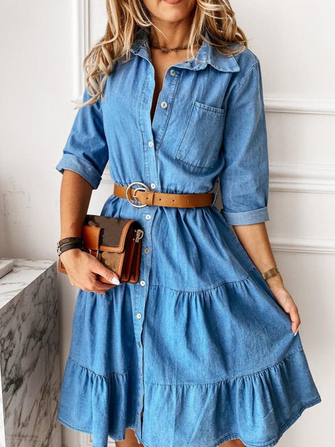 MiaBlues - Vestido a Media Pierna para Mujer